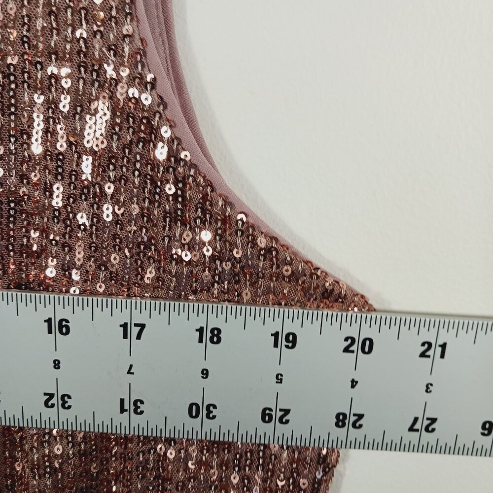 DKNY, Sleeveless Sequin Top, Dusty Pink, Size Large, Glam, Sparkly, Party - Picture 12 of 16